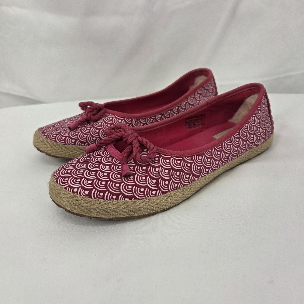 Ugg Australia Syleste Scallop Women's Pink Patterned Espadrilles Sz 8 - Picture 2 of 9